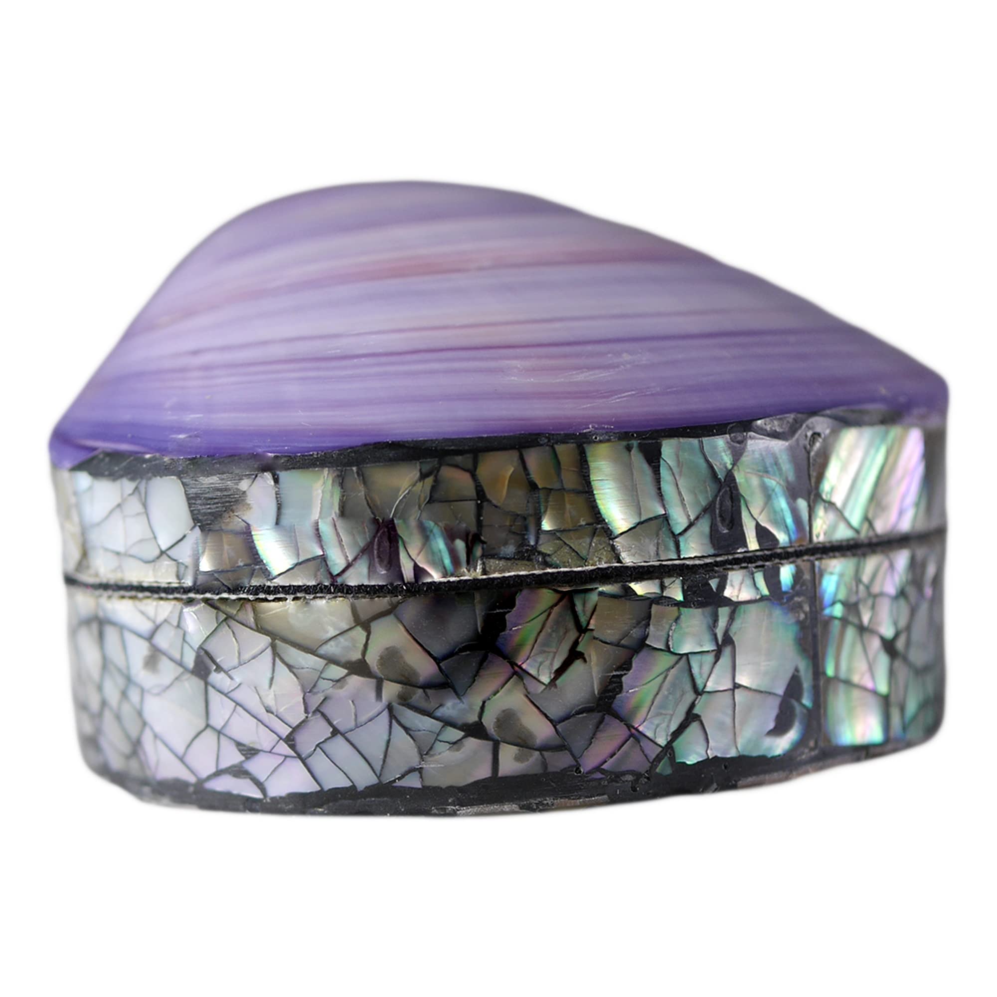 ART-CRAFT Kleine Muschel Schatulle purple Ring Box mit Decke