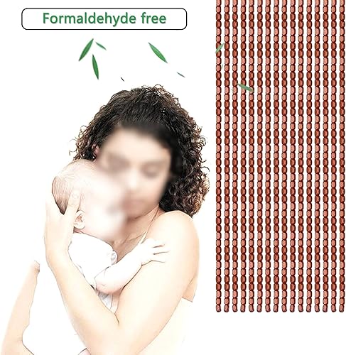 Miniatura 5 de Cortina de puerta con cuentas de madera natural, cortina de cuentas hecha a mano, cortinas de clósets, cortinas colgantes de estilo retro, para