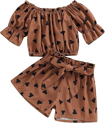 Toddler Kids Baby Girl Floral Halter Ruffled Outfits Clothes Tops+Shorts 2PCS Set