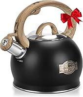 Vista 14 de Hervidor de Té para Estufa, Hervidor de Té Silbante de 2.1 Cuartos para Estufa, Teteras con Mango Plegable de Acero Inoxidable de Grado Alimentario