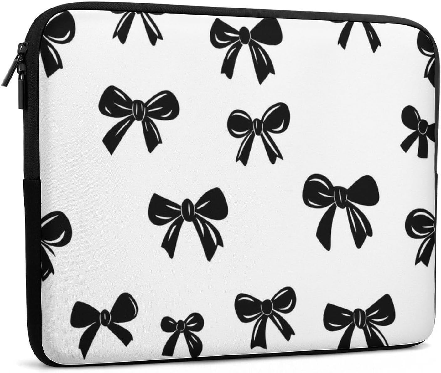 Black And White Bow Pattern Laptop Case Sleeve Computer Tablet Bag 10inch image 5
