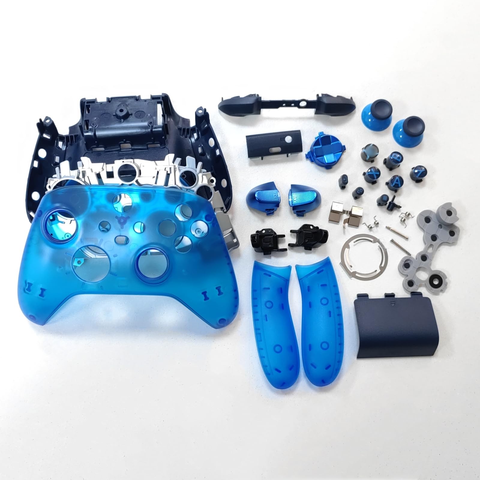 Kit de Coque Complet pour Xbox Series X/S Manette sans Fil - Blue Special Edition, Boîtier de Remplacement Complet Plaques Avant Coque Arrière Boutons LB RB Accessoires