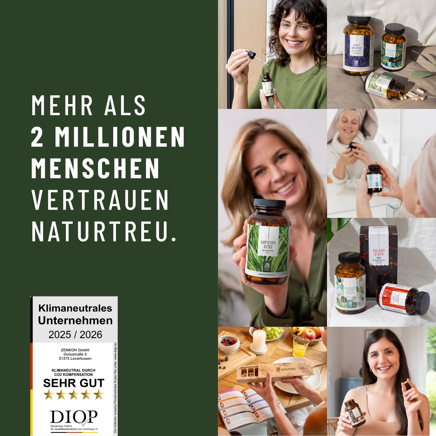 NATURTREU® Bio Gerstengras Kapseln hochdosiert, 540 Kapseln