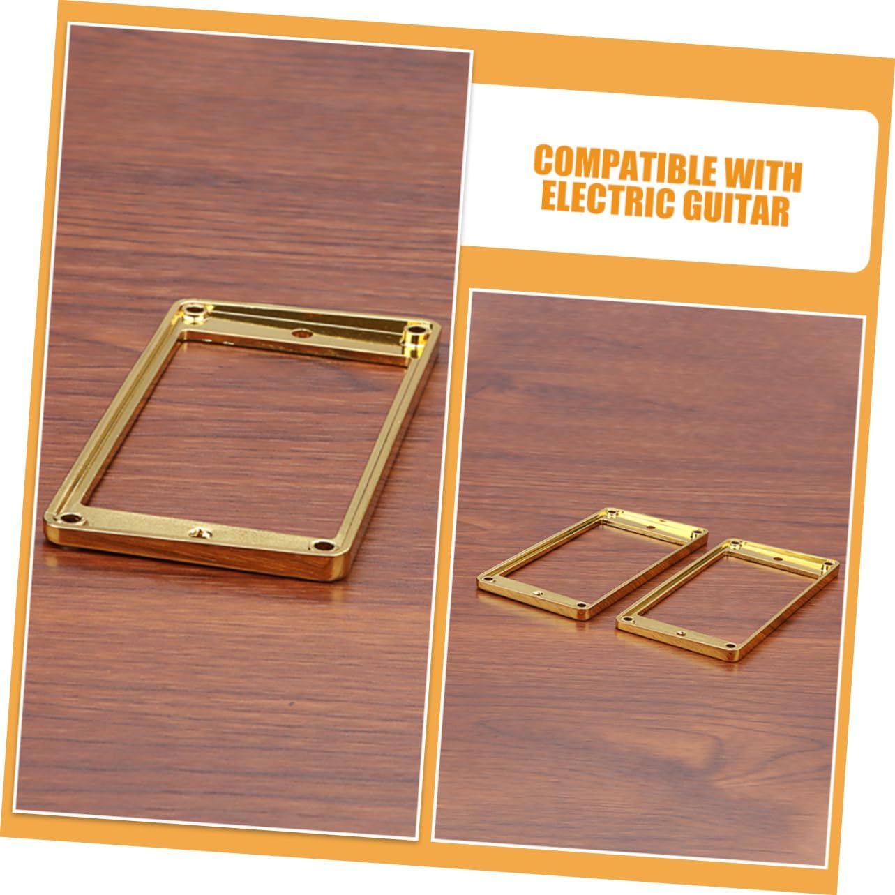 Gold Pattern Humbucker Pickup Rings 2pcs Metal Frame for Electric Guitar image 3