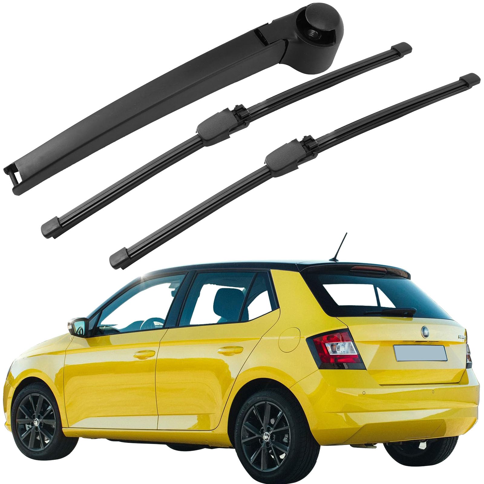 Tergicristallo for auto compatibile con SKODA Fabia Combi/Wagon 2015-2017 Tergicristallo anteriore posteriore for auto Tergicristalli in gomma morbida Parabrezza automatico 24+16+16 (Color : 3