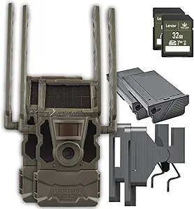 TACTACAM Reveal SK Solar Trail Camera, Verizon & AT&T, No Glow, Integrated GPS Tracking, Detachable Solar Panel, Rechargeable Lithium Battery Cartridge, and 32GB SD Card (2 PK) asin的图片