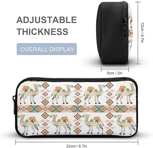 Miniatura 2 de Estuche para bolígrafos con estampado floral de camello, bolsa de papelería, organizador de cosméticos de maquillaje para hombres y mujeres