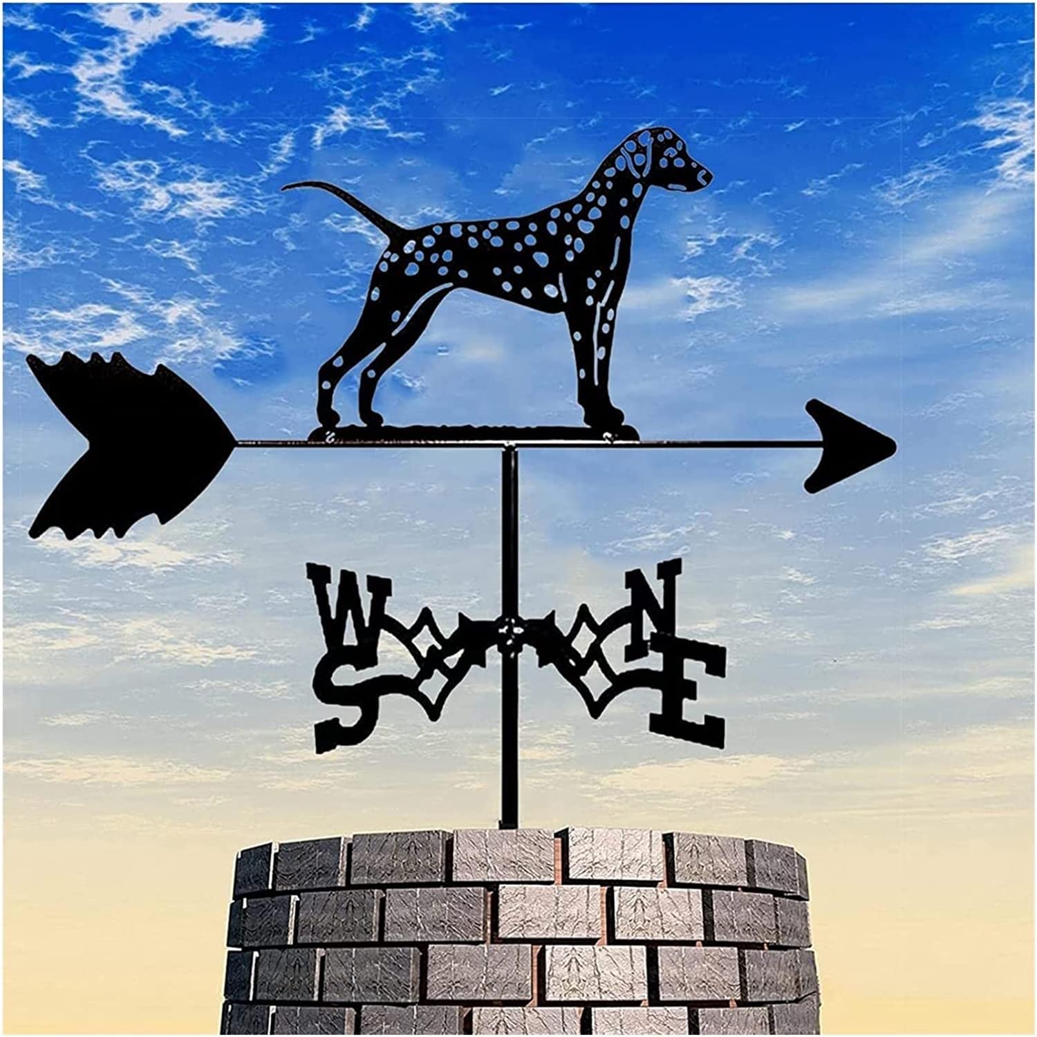 Girouette décorative en Forme d'animal, avec Support en métal, pour Jardin, pelouse ou Cour (dalmatiens).