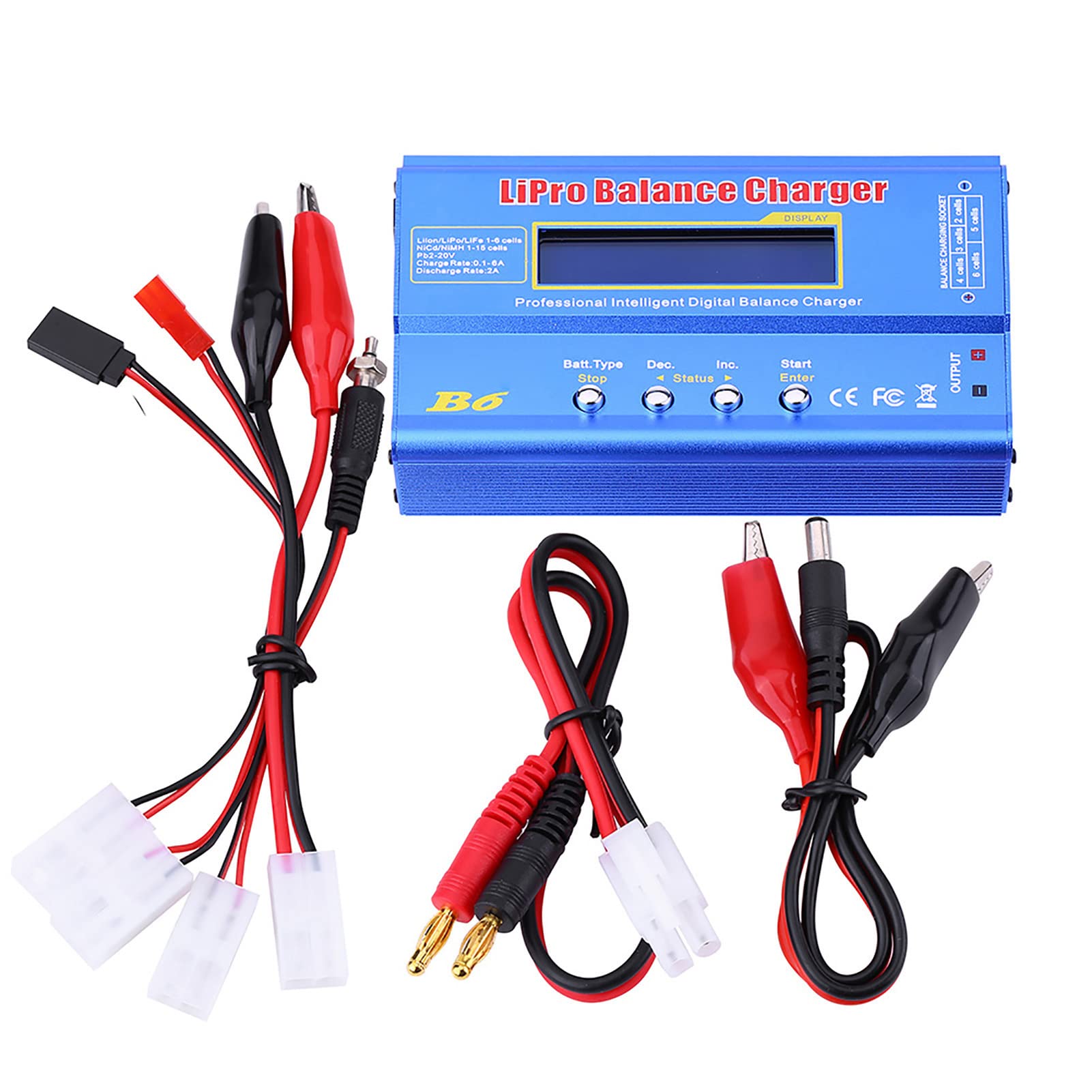Caricabatterie Bilanciato per LiPo RC, 80W 6A Caricatore Digitale | Alloggiamento in Metallo, Prese XT60/T/, Carica/Scarica Intelligente, Rilevamento Temperatura, modalità di Stoccaggio,
