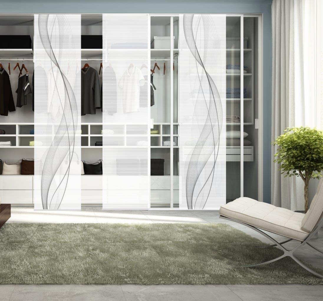 VISION S Schiebegardine Heights halbtransparent Bambusoptik 260x60 cm, Grau