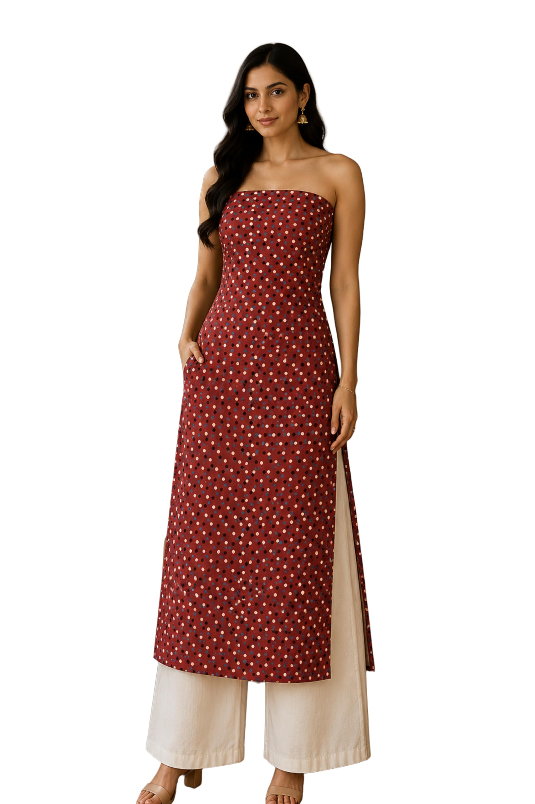 ethnics of kutch Womens's Ajrakh Cotton Natural Dye Hand Block Print Unstitched Kurta Fabric-picture-13
