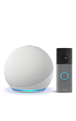 Echo Dot (última geração), branco + Ring vídeo com bateria (Battery Video Doorbe