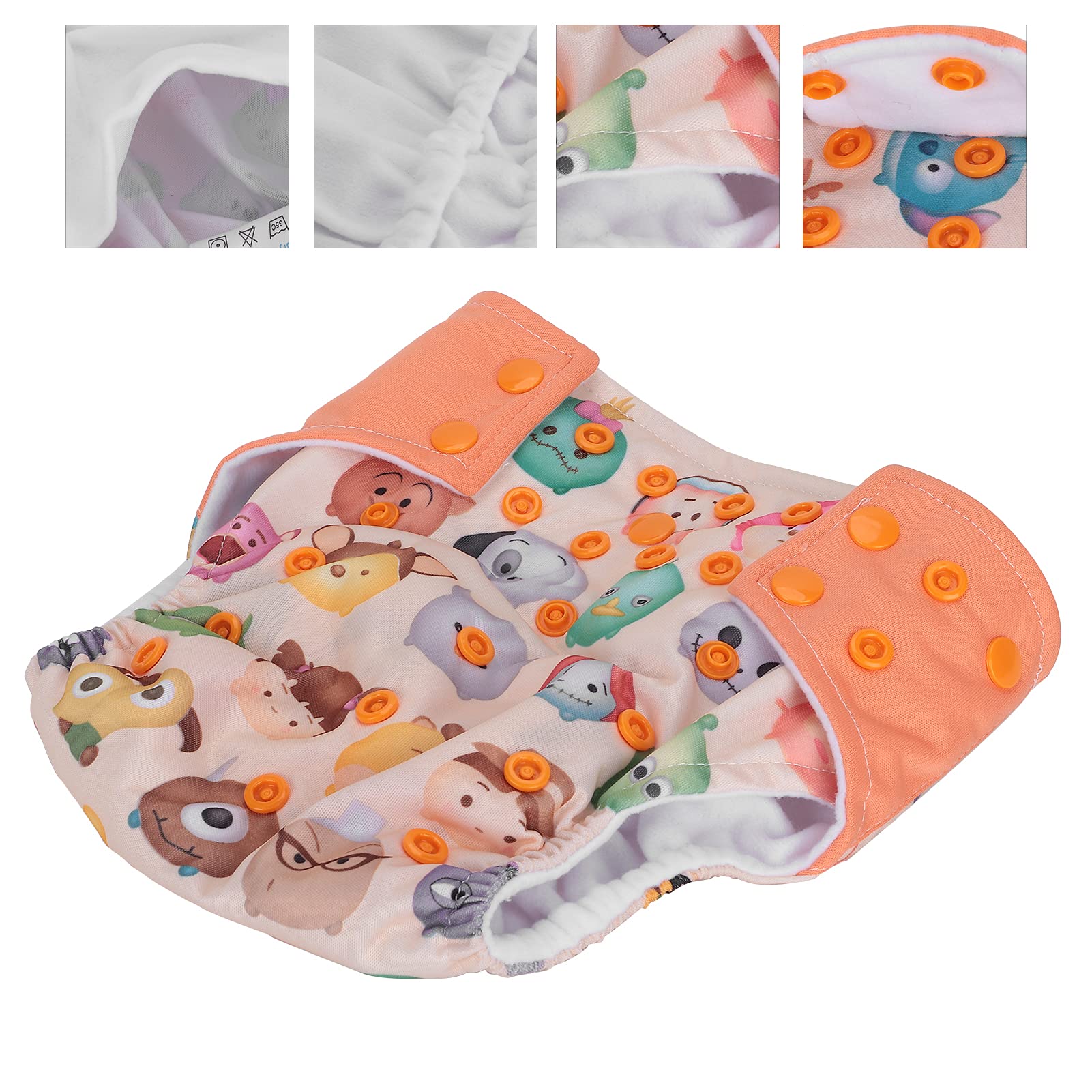 Cloth Diapers for Babies, Washable Diapers One Size Adjustable Baby Nappy Baby Cloth Diapers Reusable Diapers for Baby Girls and Boys (Cartoon)