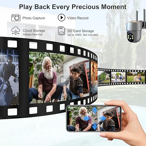 Miniatura 6 de Cámaras de seguridad solares inalámbricas para exteriores, cámara WiFi de seguridad para el hogar multifuncional con detección de movimiento PIR e