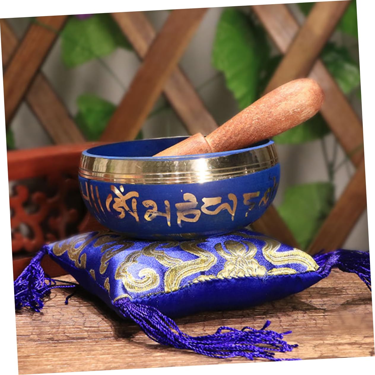 5 set di accessori per ciotole da meditazione Ciotola per il canto del Buddha Fornitura del buddismo Ciotole per musica da meditazione Ciotole tibetane Decorazioni Zen Decorare Ciotole per il suono
