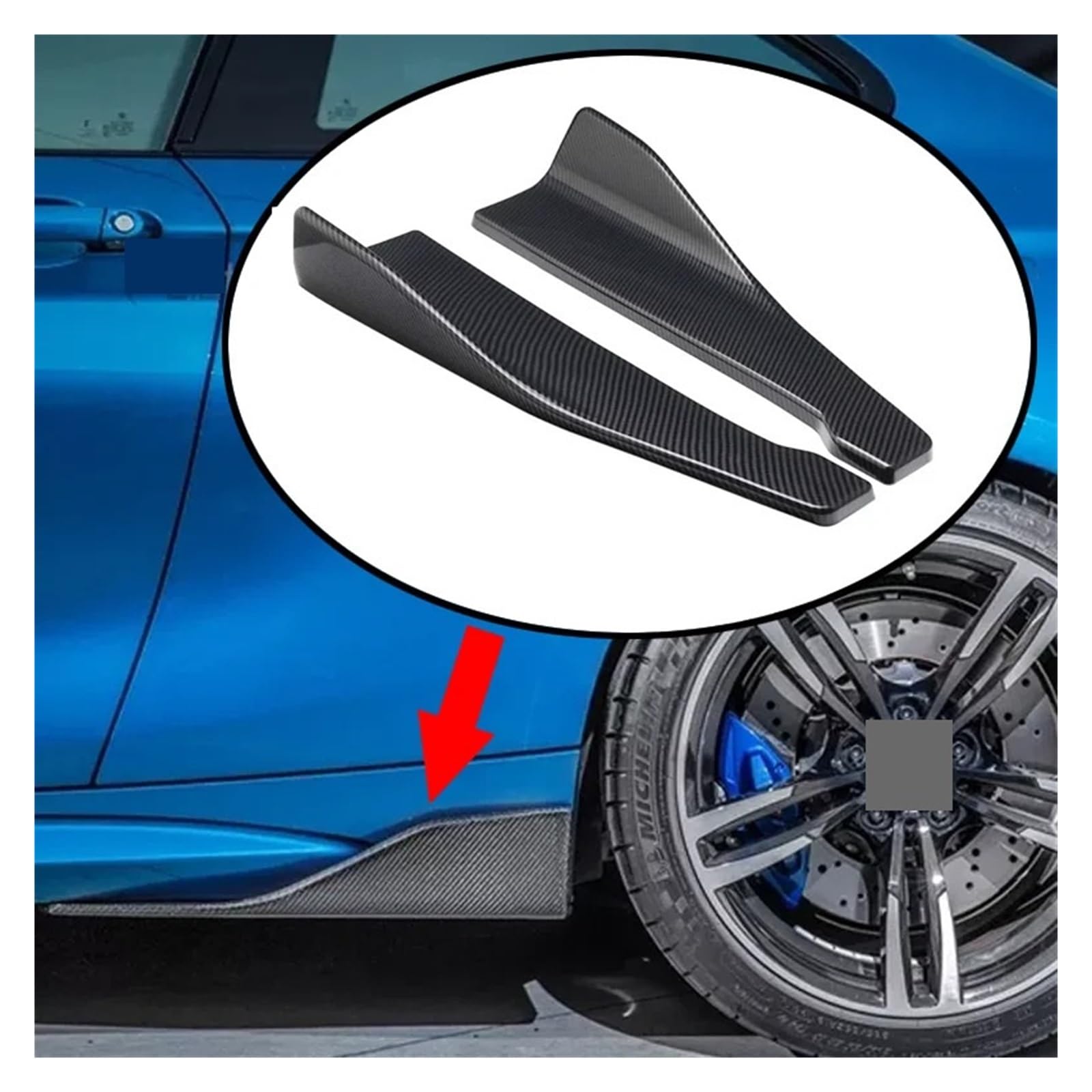 Shuogoufeng Store Osłona zderzaka, spoilera, osłona zderzaka, osłona boczna, uniwersalna, kompatybilna z Cupra, kompatybilna z Formentor Zestawy do stylizacji nadwozia(Glossy Black)