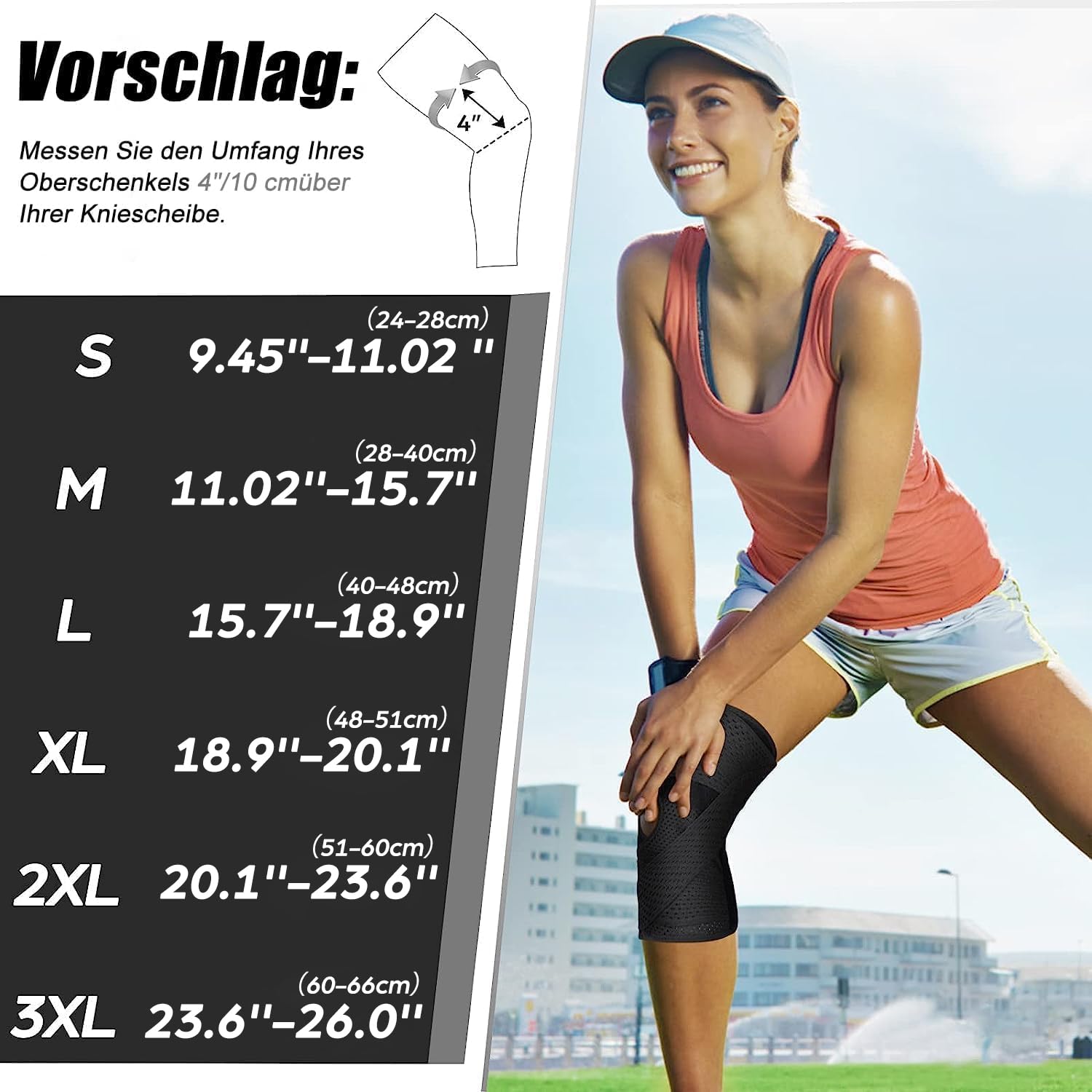 NEENCA Kniestütze für Knieschmerzen, Kompressions Kniebandage mit Luftgitterstoff, einstellbare Kniepackung mit Seitenstabilisatoren, ultra-weicher Verband für Meniskusriss,ACL,Gehen,Arthritis Relief