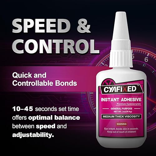 Miniatura 7 de Pegamento super líquido para plástico, cerámica, acuario, 113.6 gramos, adhesivo cianoacrilato transparente de espesor medio multiusos, pegamento CA