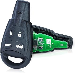 Remote Key Fob Replacement for Saab 9-3 9-5 2003 2004 2005 2006 2007 2008 2009 2010 2011 Keyless Entry Remote Control Car Key Fob 4 Buttons 433MHZ ID46 Chip FCC ID: LTQSAAM433TX