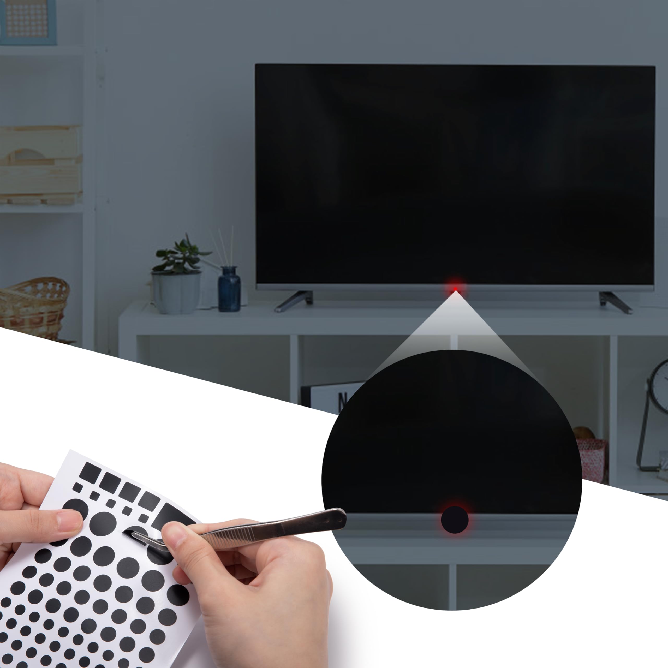 4 Adesivi Oscuranti Per LED, Blocco Luce Per Elettronica, Coperture Per Router, TV, Sveglie - 4