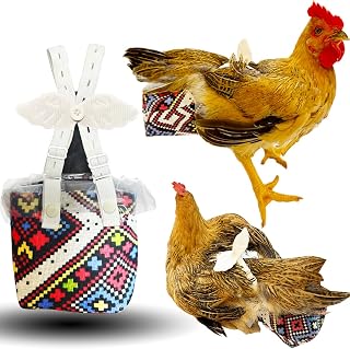 Reusable 3D Chicken Diapers for Indoor Chickens – Leak-Proof 3D Pouch with Replaceable Bag, Adjustable Straps & Cross-Back Design, Fit for Hens and Roosters(Plastic Bags not Included)