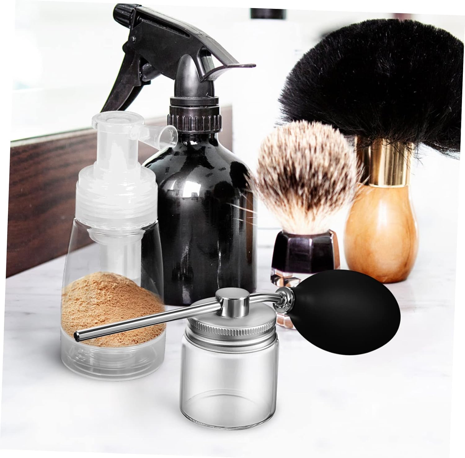 2Pcs Powder Bottle Set Dry Powder Spray Applicator for Hair Durable for Barber Use Portable Versatile for Talcum and Hair