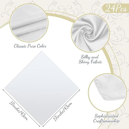 Miniatura 3 de 72 platos de carga a granel, 24 cargadores de platos de arrecife floral de 13 pulgadas con 24 servilleteros y 24 servilletas de tela, cargadores de