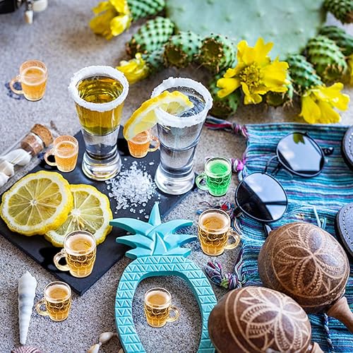 Miniatura 7 de DOERDO - 25 mini vasos de cerveza de plástico transparente, vasos de jugo pequeños, vasos de degustación para festivales de cerveza, barbacoas al