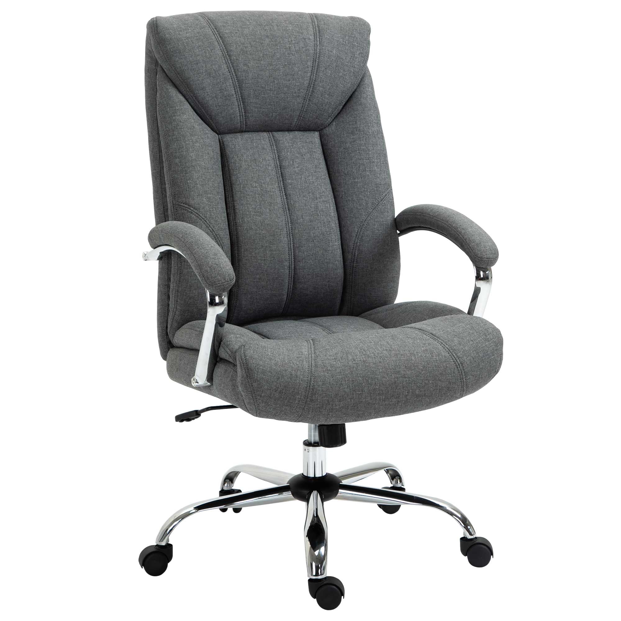 Vinsetto Bürostuhl mit Wippfunktion Kopfstütze Grau 65 x 78 x 110-118 cm