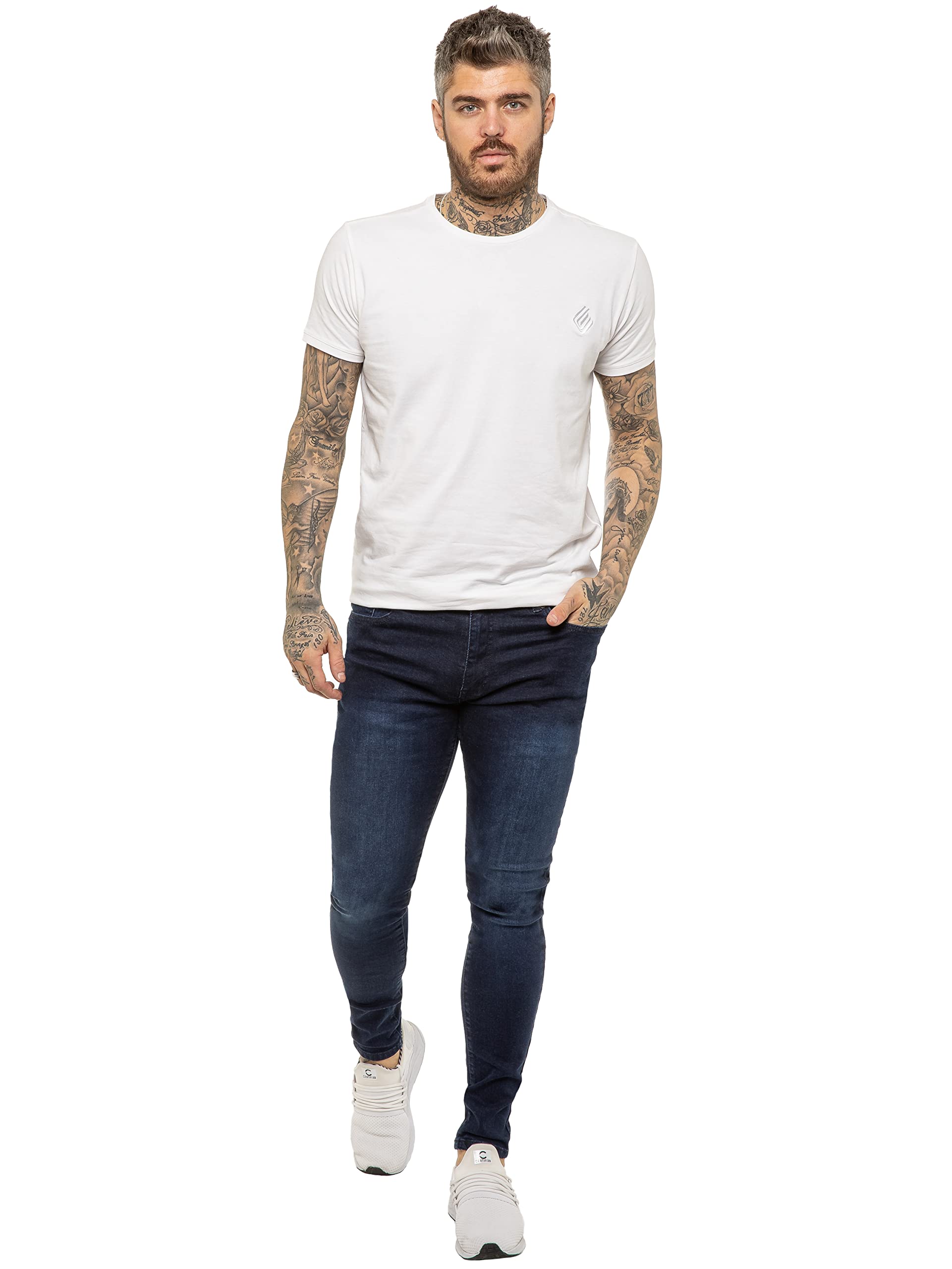 BRAND KRUZE KZ106 - Pantalones vaqueros para hombre, ajustados, ajustados, informales, súper elásticos, pantalones de mezclilla