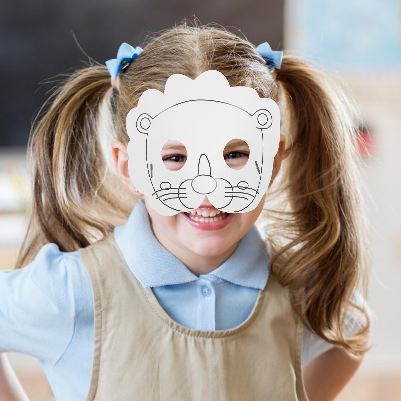 BESTonZON Maschere di Carta Bianche per Animali Maschere da Dipingere per Ragazzo Ragazza e Adulti Kit di Artigianato Artistico per Feste di Compleanno Feste Tema e Cosplay