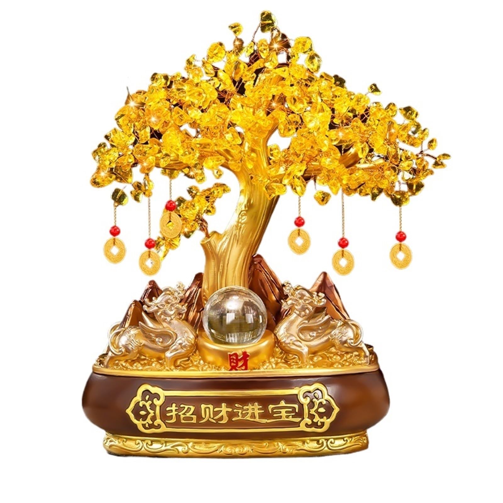 Albero Cristallo Albero della vita di cristallo, albero della fortuna citrino, albero fortunato, albero dei chakra, ornamento dell'albero dei soldi che attrae la fortuna, decorazione Feng Shui, regalo