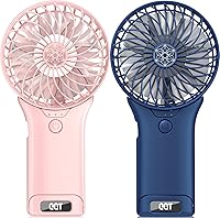 Vista 1 de QQT Mini Handheld Fan,4 Speed Adjustable Portable Battery Operated Fans,USB Rechargeable Desk Fan with Mirror,Max 20 Hrs Hand Fan For Travel Office