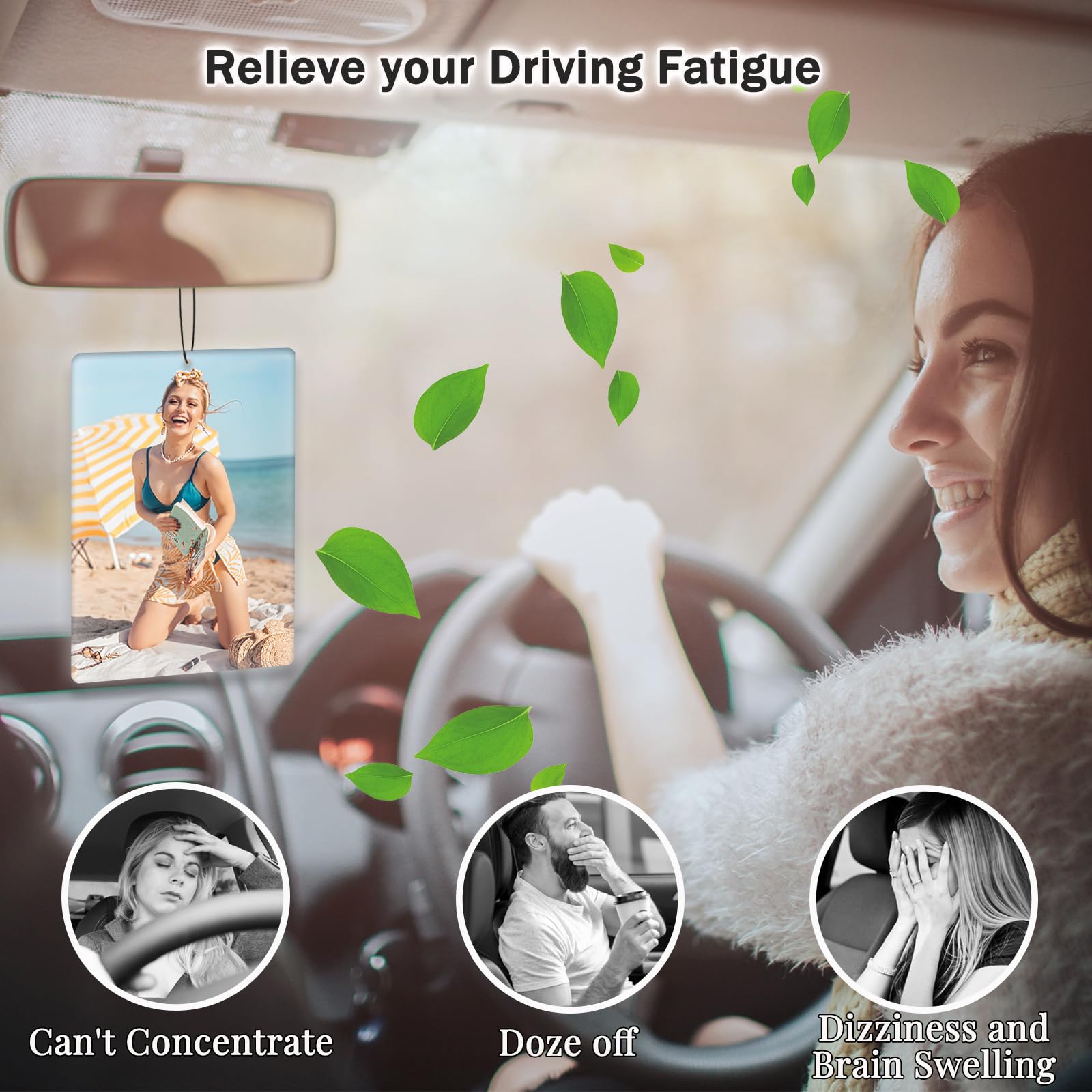 Custom Air Freshener with Picture for Car - Personalized Car Air Freshener, Double Sided Print Photo/Logo With Scents Freshener, for Cars, Bedroom, Bathroom, Mother's Day Hanging Ornaments
