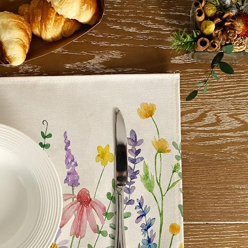 Miniatura 4 de GEEORY GP023 - Juego de 4 manteles individuales de primavera de 12 x 18 pulgadas, manteles individuales para mesa de verano, granja, rústico,