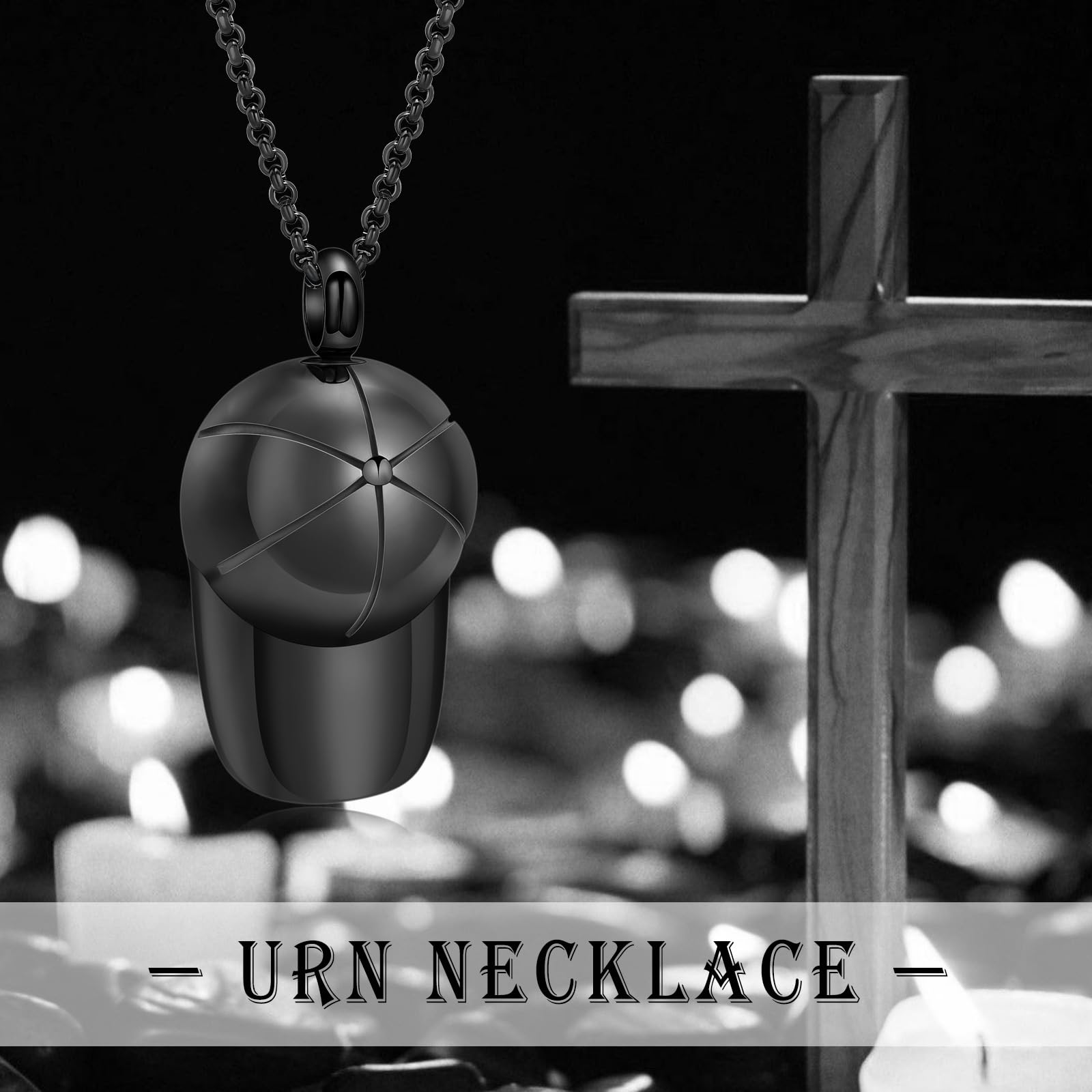 QGJNSGC Hat Cremation Jewellry Baseball Cap Urn Necklace for Ashes for Human Ashes Memorial Urn Necklaces Keepsake Holder - Image 3