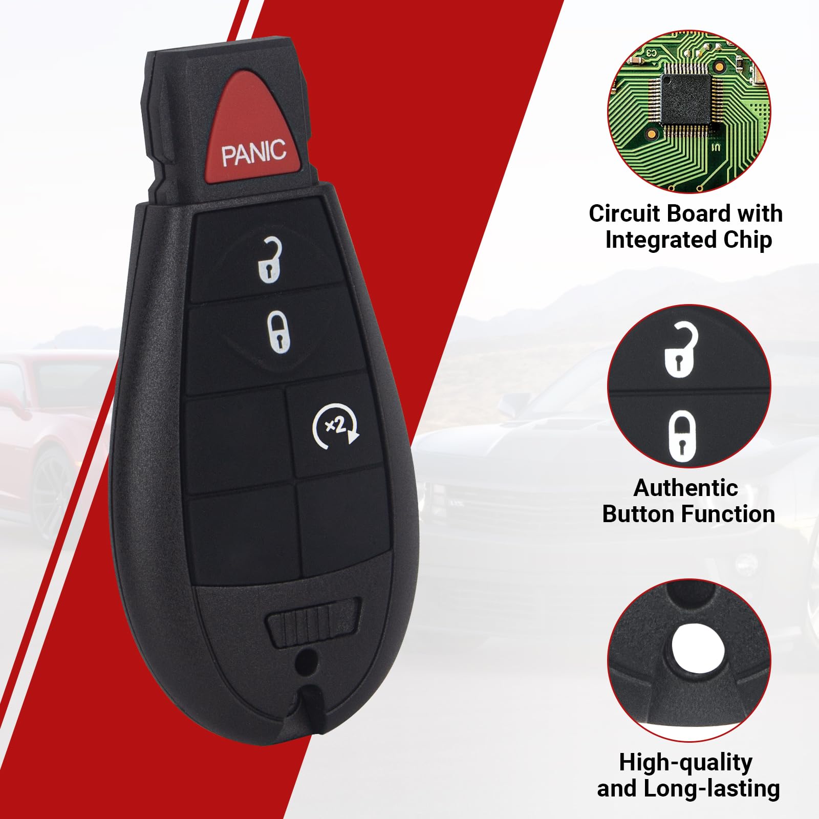 Ram Key Fob KEYECU GQ4-54T Smart Remote Key Shell Case Fob Pad Cover For Dodge Ram 1500 2500 3500 2013 2014 2015 2016 2017 2015 Ram 1500 Accessories - Foto 13