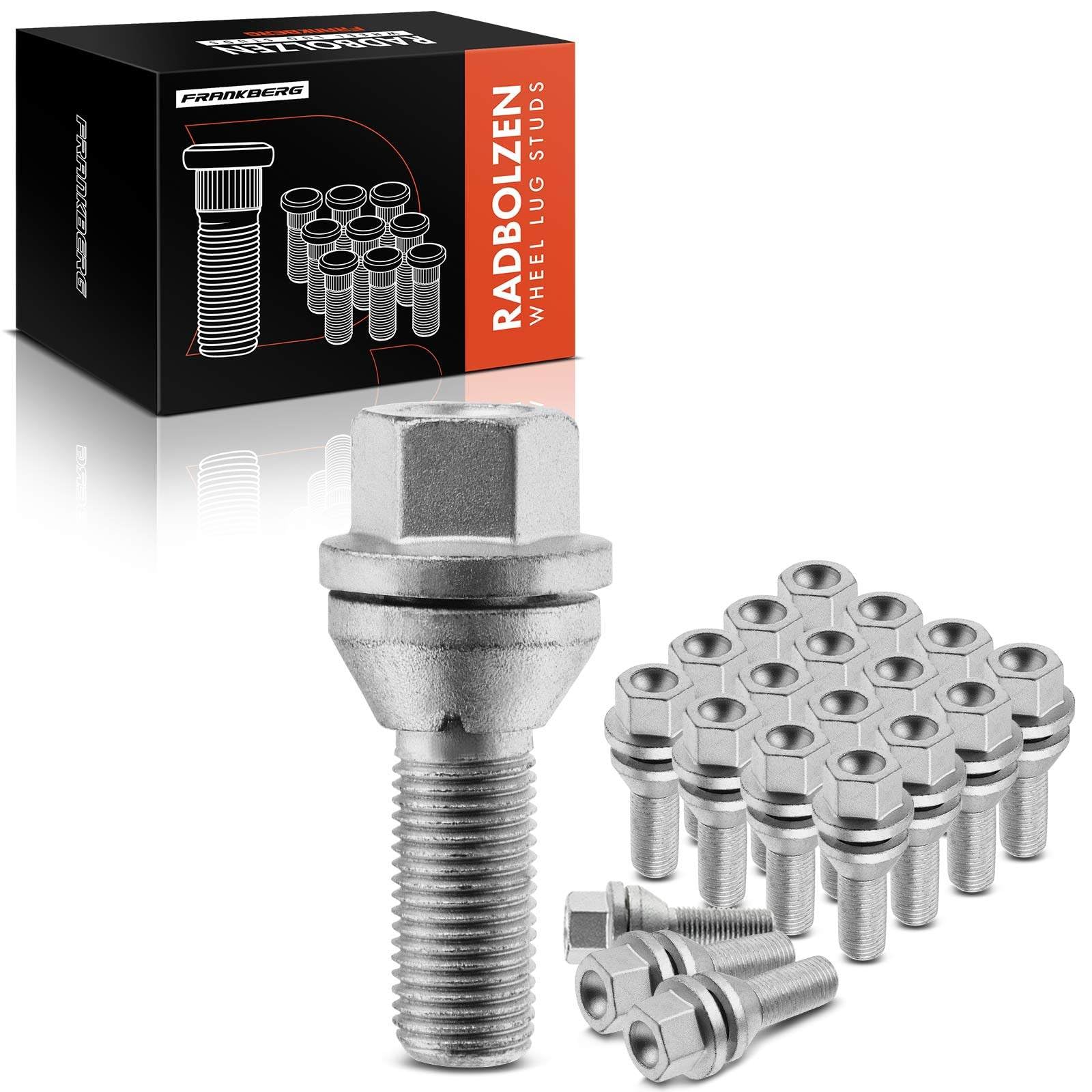 Frankberg 20x Perno de rueda Tornillo de rueda Compatible con S60 I 384 II 134 S80 I 184 TS XY S80 II 124 V60 I 155 157 225 227 1998-Hoy 31423735