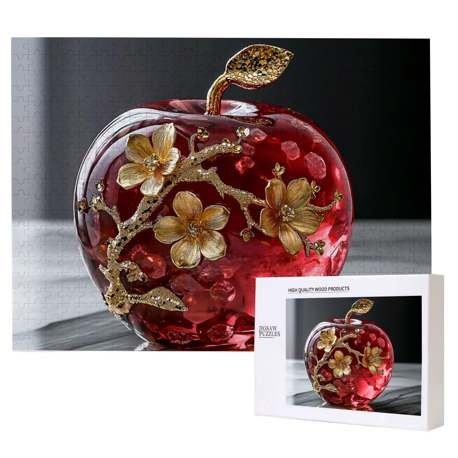 Puzzle układanki, 1000 sztuk klasycznych puzzli, jabłko puzzle relaks inteligencja, trudne trudne puzzle dla dorosłych trudne puzzle do gry rodzinnej, prezent dla przyjaciół miłość kwiaty 1 K0F781