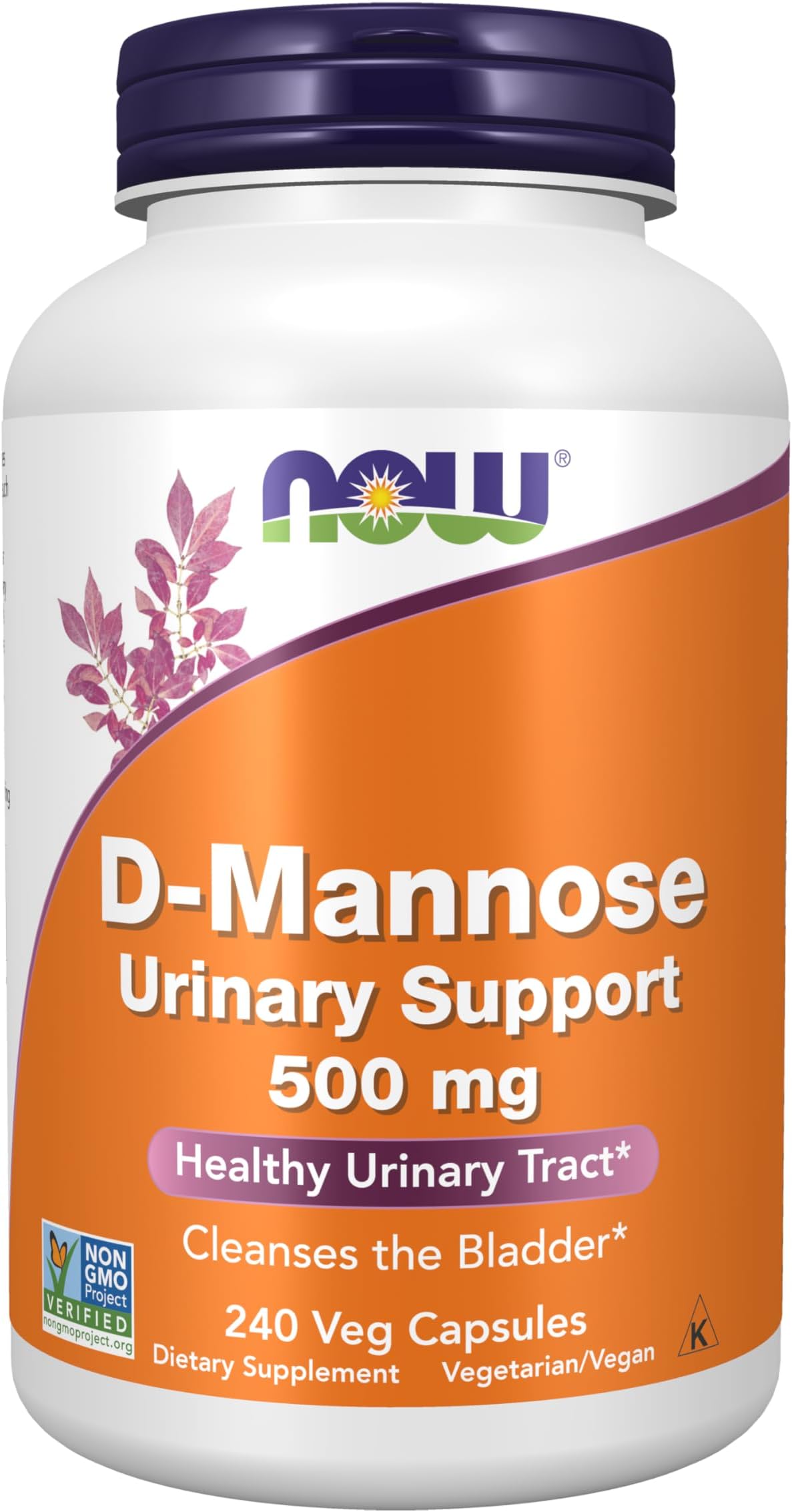 NOW Supplements, D-Mannose 500 mg, Non-GMO Project Verified, Healthy Urinary Tract*, 240 Veg Capsules