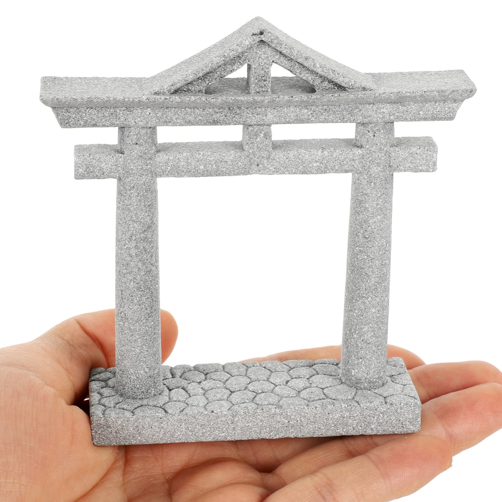 Amazon.co.jp: Luxshiny 和風 神道 鳥居 門 石 ミニチュア