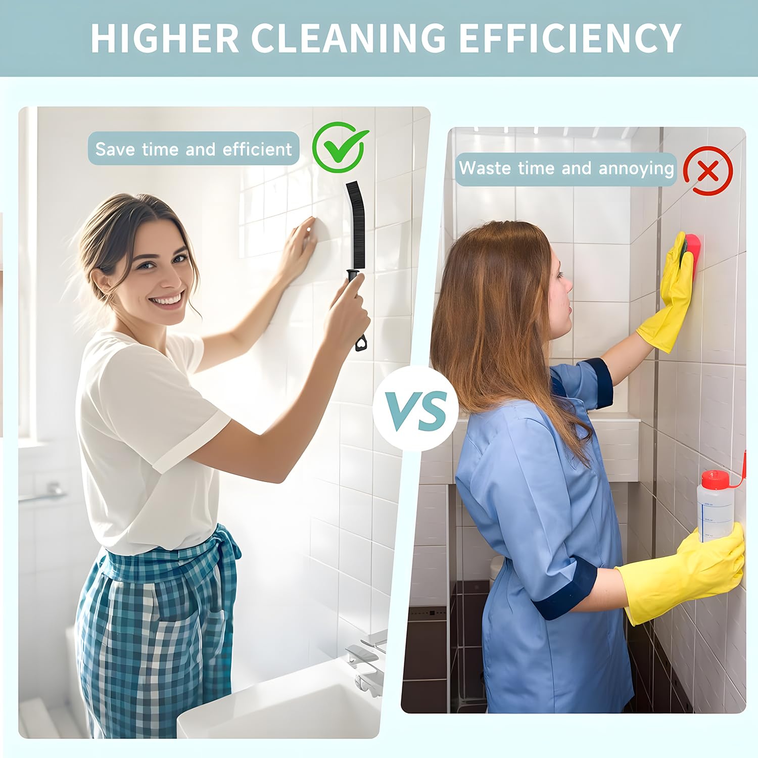 Cepillo de Limpieza de Grietas Multifuncional 12 Piezas Cerdas Duras para Cocina Baño Ventanas