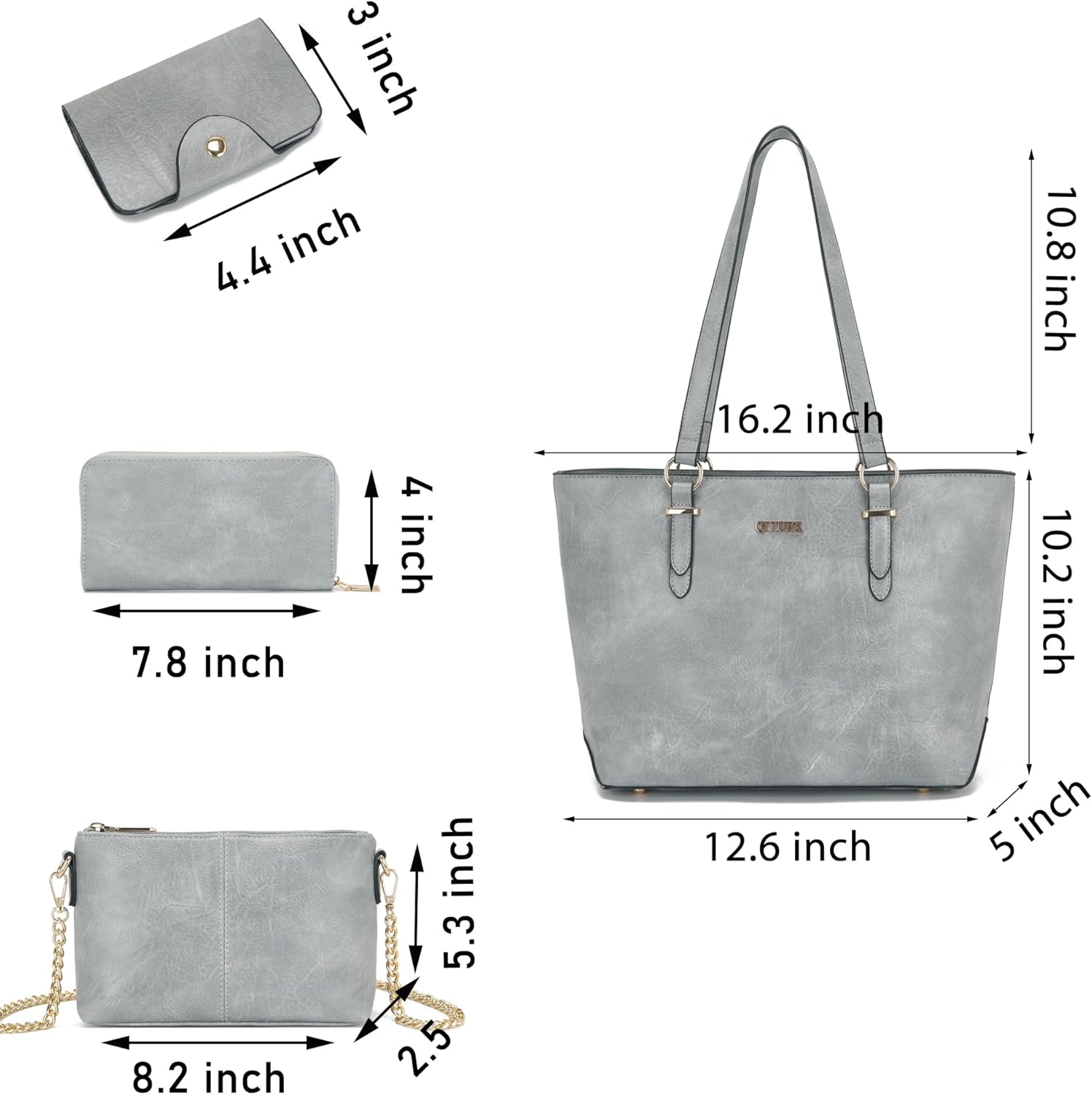 Qiyuer Women Purses Handbags Wallet Sets Shoulder Bags Top Handle Satchel Tote Purse Work Bag Set With Matching Wallet 3pcs - Image 2