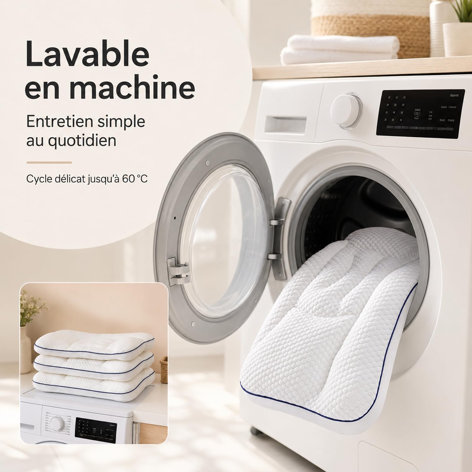 Oreiller Ergonomique Enfant, La Petite Nuit Oreiller, 2-4/4-6/6-9cm Oreiller, LéGer et Respirant, Support Ergonomique pour La TêTe Et La Nuque pour Un Sommeil RéParateur (4-6 cm de Hauteur)