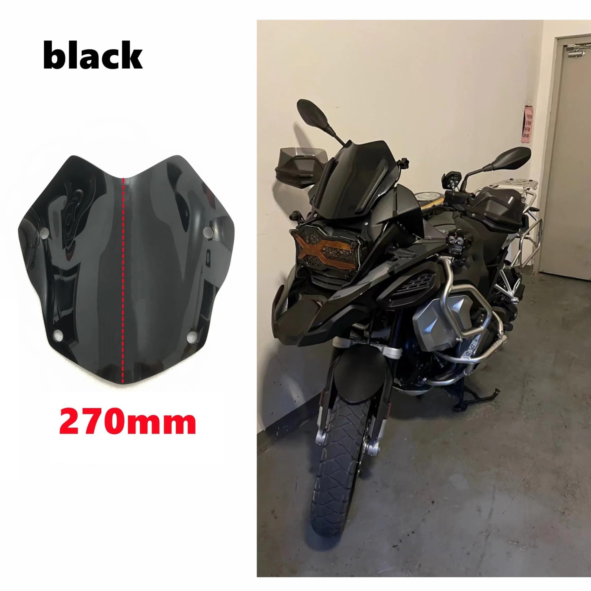 Voor BMW R 1250 GS LC R1250GS R1200GS R1250GS 2013-2022 Windscherm Windscherm ADV Triple Black Adventure Windscherm Motorfiets Voorruit Windscherm(510mm Black