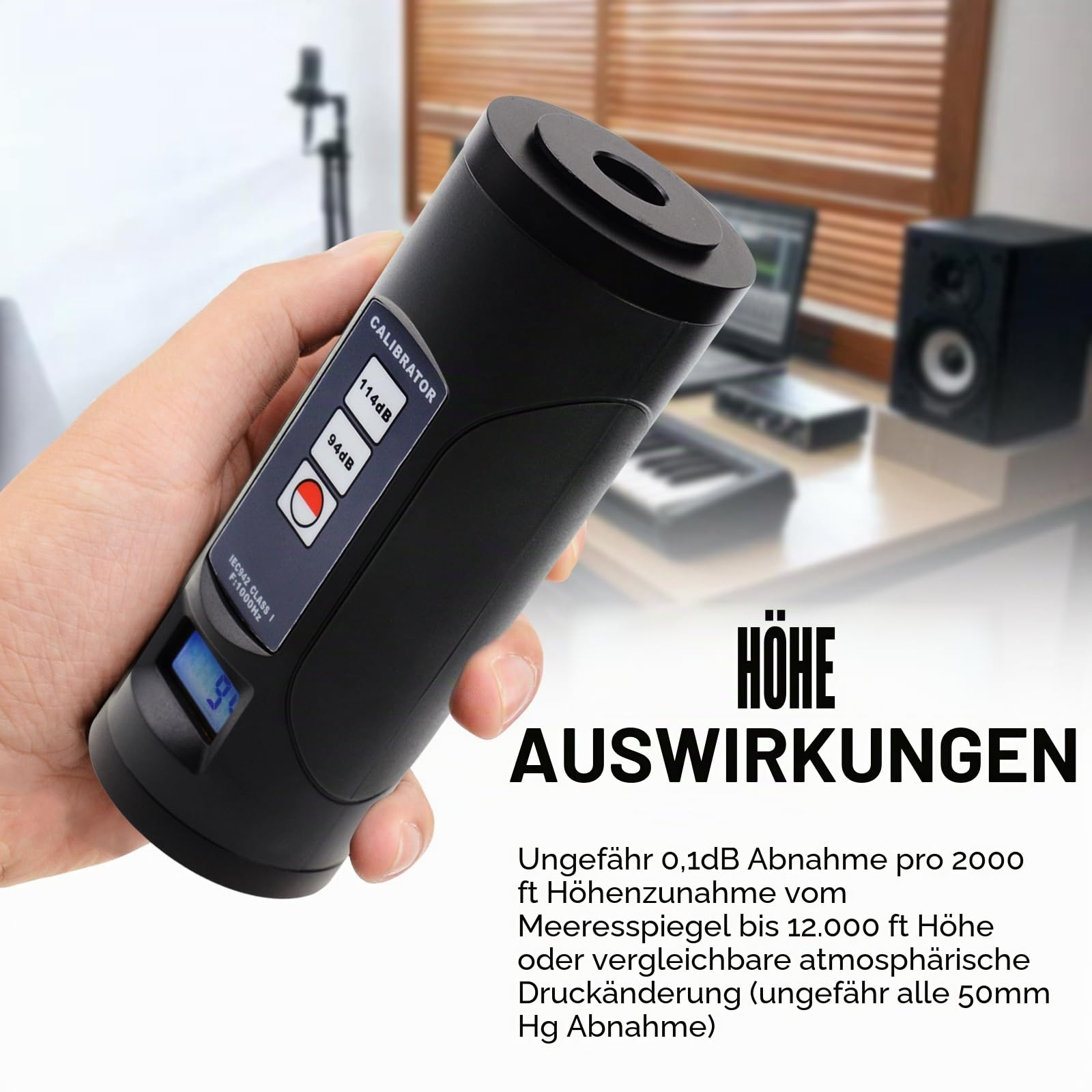 Digital Sound Level Meter Kalibrator 94db & 114db Für 1/2" Und 1" Zoll Mikrofon Geräusche Decibel Kalibrierwerkzeug