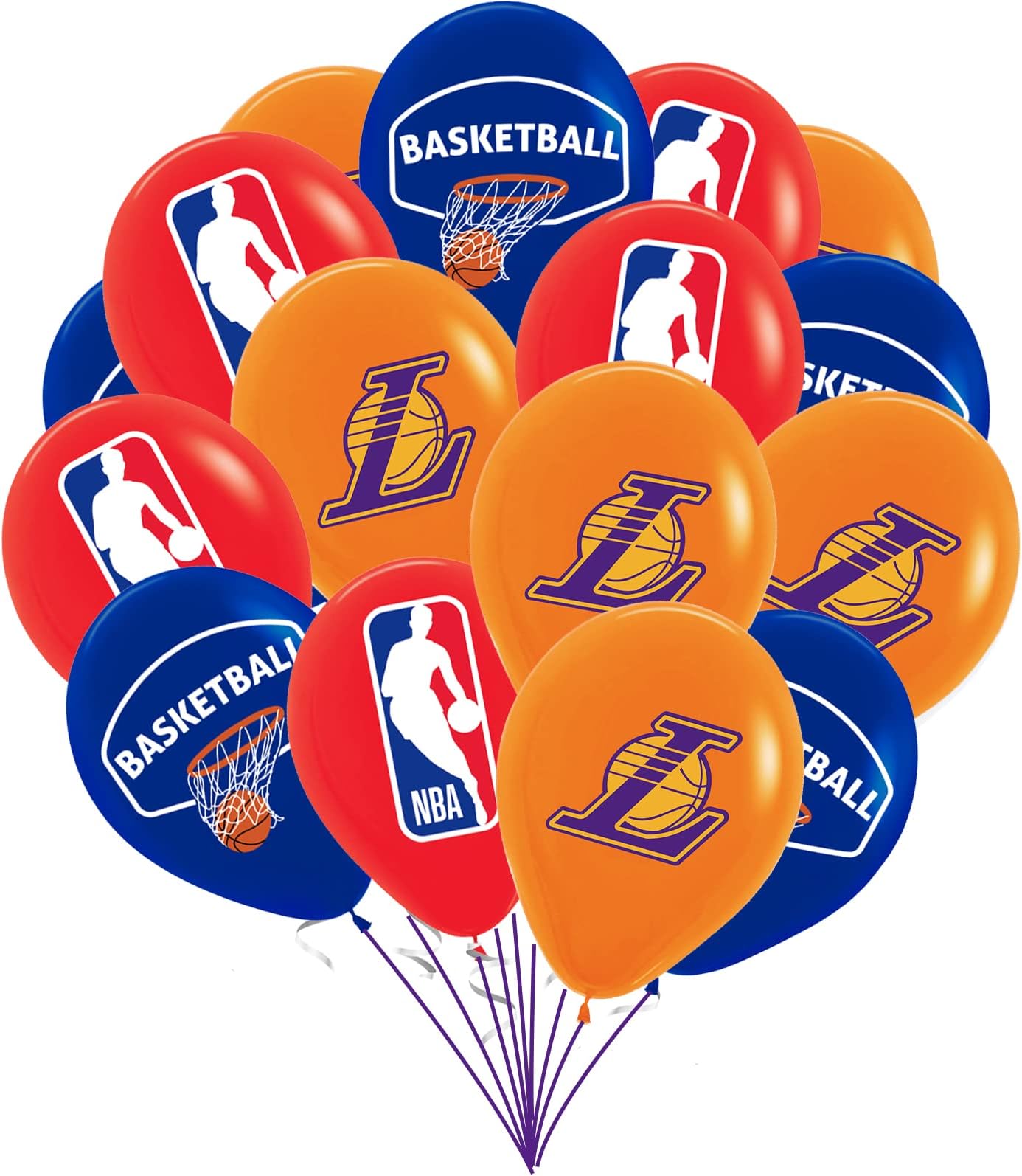 NBA Los Angeles Lakers Basketball Latex Balloons. Basketball Party Decorations For Boys. Sports Themed Basketball Birthday Decorations. Basketball Sports Birthday Party Suppliers…