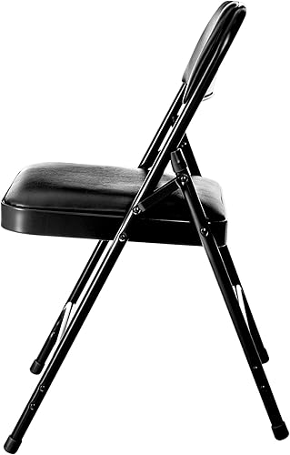 Miniatura 45 de OEF Furnishings Paquete de 4 sillas plegables acolchadas de vinilo de alta calidad, color gris, ideales para el hogar, la oficina o los eventos