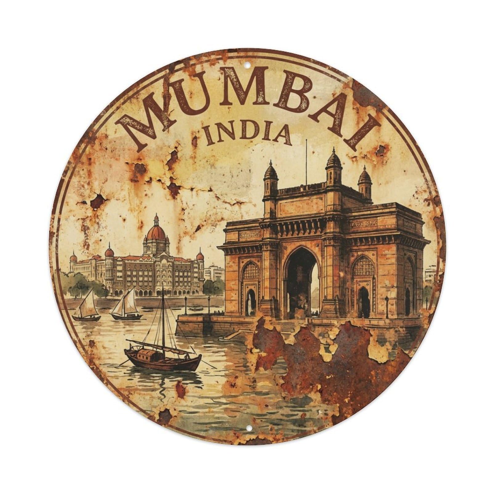 Travel Retro India Mumbai Metal Tin Sign