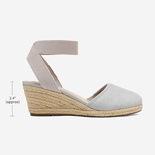 Miniatura 2 de DREAM PAIRS - Sandalias de cuña con correa elástica en el tobillo, para mujer